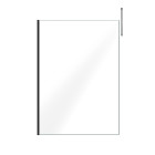 Paroi de douche 140x200cm verre transparent - profilé + barre plafond noire - freedom 2 black Aurlane - PACF408