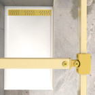 Paroi de douche 140x200cm + grille finition or doré brossé + receveur blanc 140x80x4cm Aurlane - PACF423