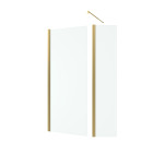 Paroi de douche et volet pivotant 80+40x200 cm + barre extensible - or brossé - freedom 2 gold Aurlane - PACF428