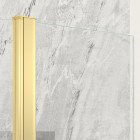 Paroi de douche et volet pivotant 90+40x200 cm + barre extensible - or brossé - freedom 2 gold Aurlane - PACF429