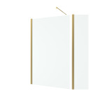 Paroi de douche et volet pivotant 120+40x200 cm + barre extensible - or brossé - freedom 2 gold Aurlane - PACF430