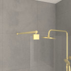 Paroi de douche 80x200cm verre 8mm - profilé + barre extensible finition or brossé - freedom 2 gold Aurlane - PACF436