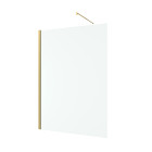 Paroi de douche 140x200cm verre 8mm - profilé + barre extensible finition or brossé - freedom 2 gold Aurlane - PACF439
