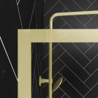 Pack paroi de douche avec cadre or brossé 120x200cm + colonne de douche thermostatique assortie Aurlane - PACF441