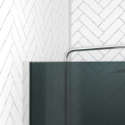 Pack paroi de douche 100x200cm verre fumé 8mm - barre de fixation extensible et profil chrome Aurlane - PACF444