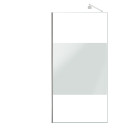 Pack paroi de douche dépolie 100x200cm + barre de fixation extensible - verre 8mm - finition chrome Aurlane - PACF449