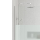 Pack paroi de douche dépolie 100x200cm + barre de fixation extensible - verre 8mm - finition chrome Aurlane - PACF449
