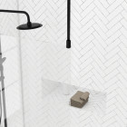 Paroi de douche 100x200cm verre transparent - profilé + barre plafond noire - freedom 2 black Aurlane - PACF451