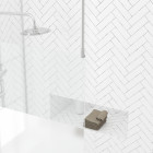 Paroi de douche 100x200cm dépolie - profilé + barre plafond finition chrome - freedom 2 frosted Aurlane - PACF453