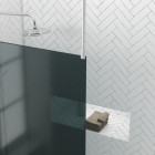 Paroi de douche 100x200cm verre fumé - profilé + barre plafond finition chrome - freedom 2 smoked Aurlane - PACF455
