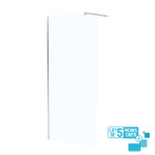 Lot de 5 parois de douche 90x195 cm en verre trempé 5 mm - profilés et bras chromés Aurlane - PACF463