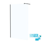 Lot de 5 parois de douche 120x195 cm en verre trempé 5 mm - profilés et bras noirs Aurlane - PACF471