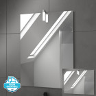 Meuble salle de bain 60x80 - finition chene naturel + vasque noire + miroir led - timber 60 - pack19 Aurlane - PACM229