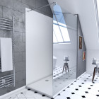 Pack panneau wall'it blanc 90 et panneau wall'it blanc 120 + receveur whiteness ii 120 + paroi en verre trempé bande miroira + barre de fixation chrome.