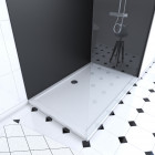 Pack 2 panneaux muraux wall'it noir + receveur + paroi en verre trempé transparent + barre de fixation. Aurlane - PACP041