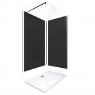 Pack 2 panneaux muraux wall'it noir + receveur + paroi en verre trempé transparent + barre de fixation. Aurlane - PACP041
