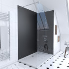Pack 2 panneaux muraux wall'it noir + receveur whiteness ii 120 + paroi de douche freedom 2 thin transparent 120 + barre de fixation chrome Aurlane - PACP042