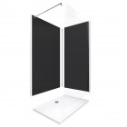Pack 2 panneaux muraux wall'it noir + receveur whiteness ii 120 + paroi de douche freedom 2 thin transparent 120 + barre de fixation chrome Aurlane - PACP042