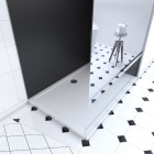 Pack 2 panneaux muraux wall'it noir + receveur whiteness ii 120 + paroi de douche freedom 2 miroir 120 + barre de fixation chrome Aurlane - PACP045