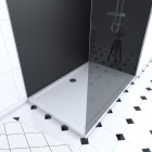 Pack 2 panneaux muraux wall'it noir + receveur whiteness ii 120 + paroi de douche freedom 2 fumé 120 + barre de fixation chrome Aurlane - PACP046