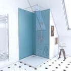 Pack 2 panneaux muraux wall'it bleu + receveur whiteness ii + paroi freedom 2 thin transparent + barre de fixation chrome Aurlane - PACP048