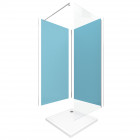 Pack 2 panneaux muraux wall'it bleu + receveur whiteness ii + paroi freedom 2 thin transparent + barre de fixation chrome Aurlane - PACP048