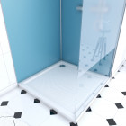 Pack 2 panneaux muraux wall'it bleu + receveur witheness ii + paroi freedom 2 depolie + barre de fixation chrome Aurlane - PACP050