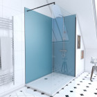 Pack 2 panneaux muraux wall'it bleu + receveur whiteness ii 120 + paroi de douche freedom 2 dark 120 + barre de fixation noir mat Aurlane - PACP053