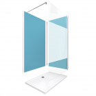 Pack 2 panneaux muraux wall'it bleu + receveur whiteness ii 120 + paroi de douche freedom 2 depolie 120 + barre de fixation chrome Aurlane - PACP056