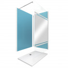 Pack 2 panneaux muraux wall'it bleu + receveur whiteness ii 120 + paroi de douche freedom 2 miroir 120 + barre de fixation chrome Aurlane - PACP057