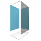 Pack 2 panneaux muraux wall'it bleu + receveur whiteness ii 120 + paroi de douche freedom 2 fumée 120 + barre de fixation chrome Aurlane - PACP058