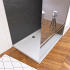 Pack panneau mural stone'it ardoise 90 + panneau mural stone'it ardoise 120 + paroi de douche + receveur + barre de fixation chrome Aurlane - PACP069