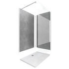 Panneaux muraux silver grey 90+120x210 - receveur 120x90 - paroi 8mm 120x200 + bras - Couleur de paroi au choix