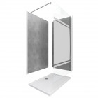 Pack panneau mural stone'it silver grey 90 + panneau mural stone'it silver grey 120 + paroi de douche + receveur + barre de fixation Aurlane - PACP093