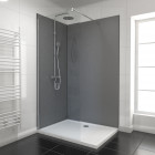 Pack panneaux muraux gris - 90 x 120cm - en aluminium avec profilé d'angle et de finition anodisés noir mat - wall'it gris 90x120