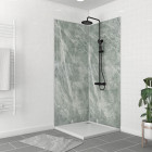 Pack panneaux muraux + profilé d'angle chrome + 2 profilés de finition chrome - 90x210 - ice green 90 Aurlane - PACP251