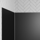 Pack 3 panneaux muraux en aluminium gris de 90x210 cm avec profilés de finitions et d'angles chrome Aurlane - PACP270