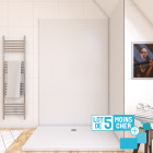 Lot de 5 panneaux muraux pour salle de bains en aluminium blanc - 120x210cm - wall'it Aurlane - PACP288