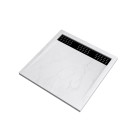 Receveur en acrylique blanc effet pierre 80x80x4 cm + grilles linéaires chrome et noire - moon Aurlane - PACR009