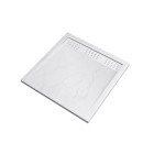 Pack receveur 80x80 blanc effet pierre et grille décor en aluminium blanc brillant - pack moon Aurlane - PACR010