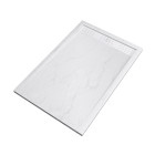 Pack receveur 120x80 blanc effet pierre et grille décor en aluminium blanc brillant - pack moon