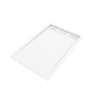 Pack receveur acrylique blanc 120x80 et grille décor aluminium blanc brillant - pack whitness ii