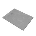 Pack receveur gris effet pierre 120x90 cm et grille décor linéaire en inox - pack rock 2 Aurlane - PACR122