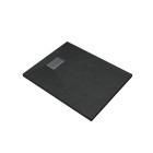 Pack receveur noir effet pierre 100x80 cm et grille décor linéaire en inox - pack rock 2 Aurlane - PACR131
