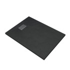 Pack receveur noir effet pierre 120x90 cm et grille décor linéaire en inox - pack rock 2 Aurlane - PACR132