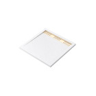 Receveur en acrylique blanc effet pierre 80x80x4 cm + grilles linéaires chrome et or brossé - moon Aurlane - PACR157