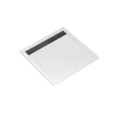Receveur en acrylique blanc effet pierre 90x90x4cm + grilles linéaires chrome et gun metal Aurlane - PACR171