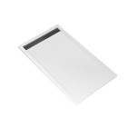 Receveur en acrylique blanc effet pierre 140x80x5cm + grilles linéaires chrome et gun metal Aurlane - PACR175