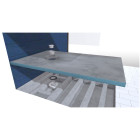 Receveur de douche à carreler 90x160 cm avec bondes à sortie verticale - grille noire Aurlane - PACR189
