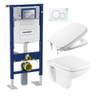 Pack bâti-support autoportant duofix+plaque+cuvette ss bride+abattant